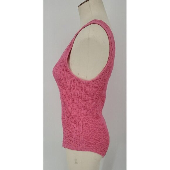 Brave Soul London Womens Pink Shirred Sleeveless Bodysuit Tank Top Large NWT - Picture 4 of 12
